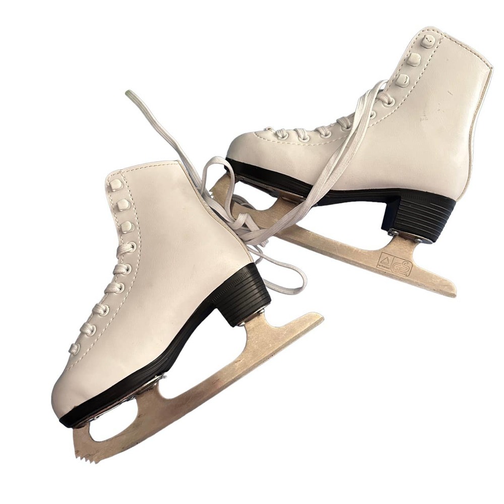 American Athletic Girls White Ice Skates Size12 Youth